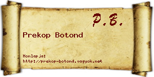 Prekop Botond névjegykártya